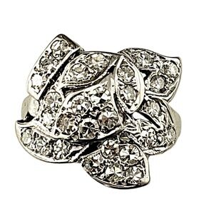 14K White Gold and Diamond Cluster Ring Size 3.5 #21471